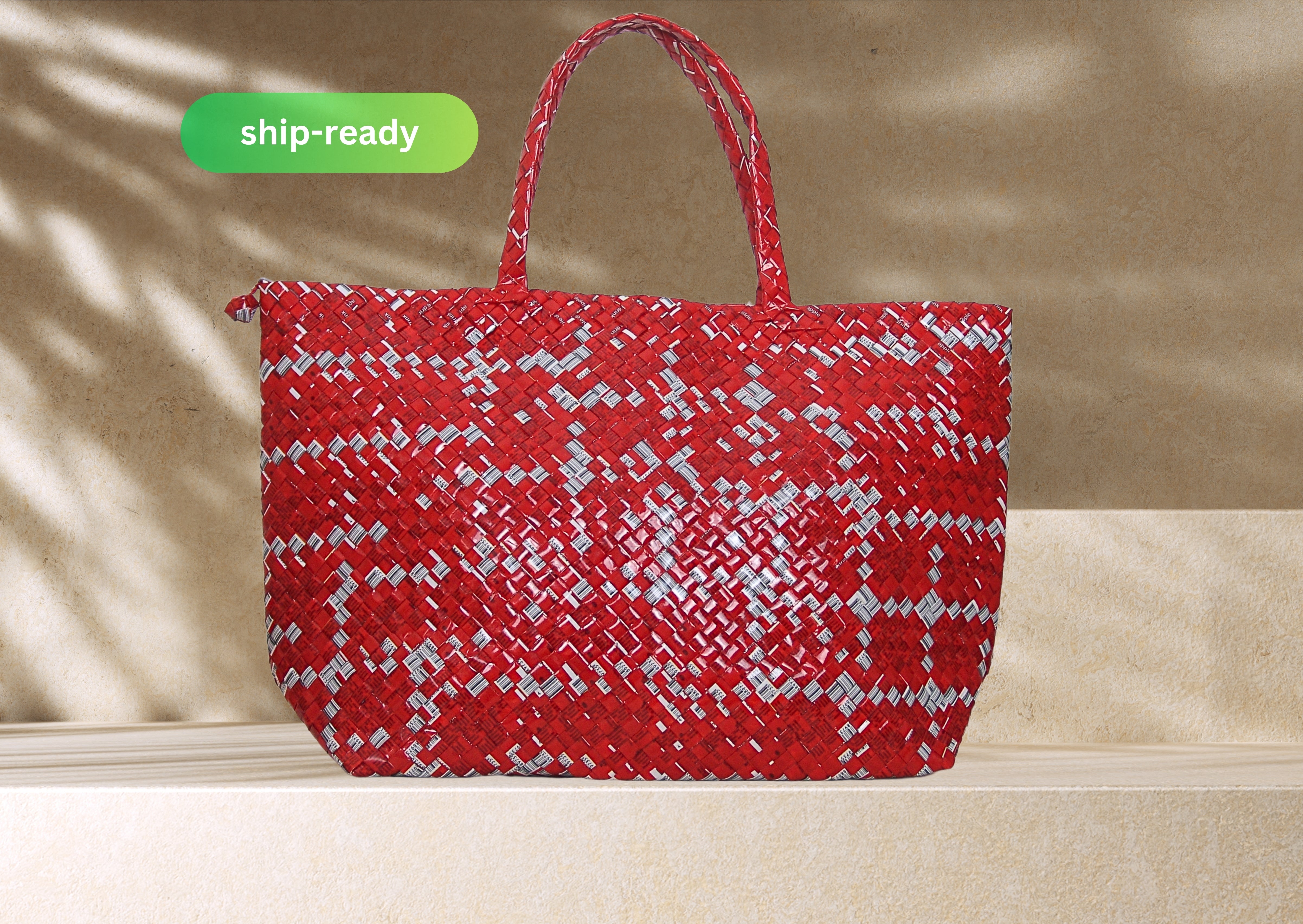 Jindalee Shoulder Bag with Zipper Semi-Large - Cherry Blaze